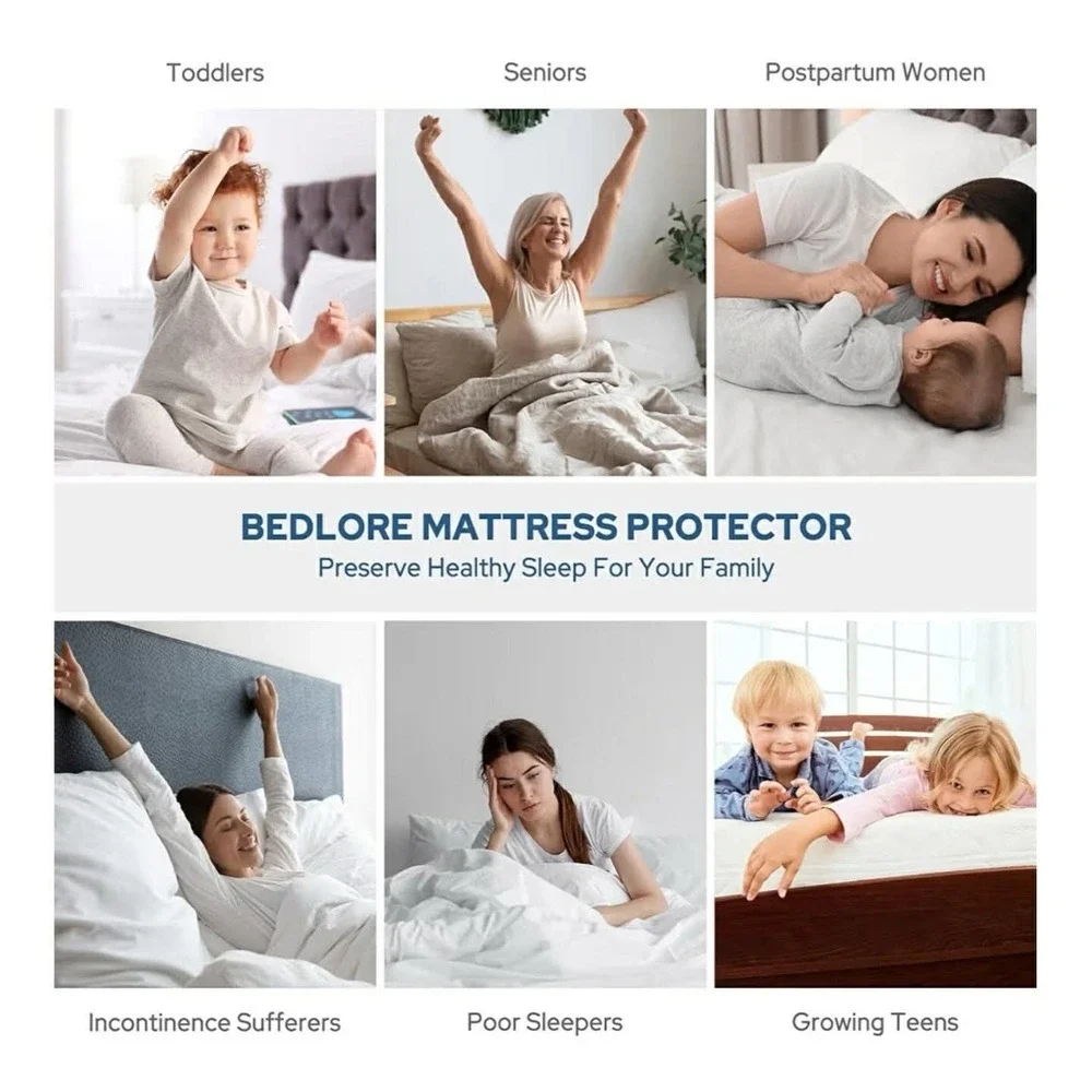 Bedlore 2 Pack Waterproof Mattress Protector Twin Size Mattress Pad With Deep Po